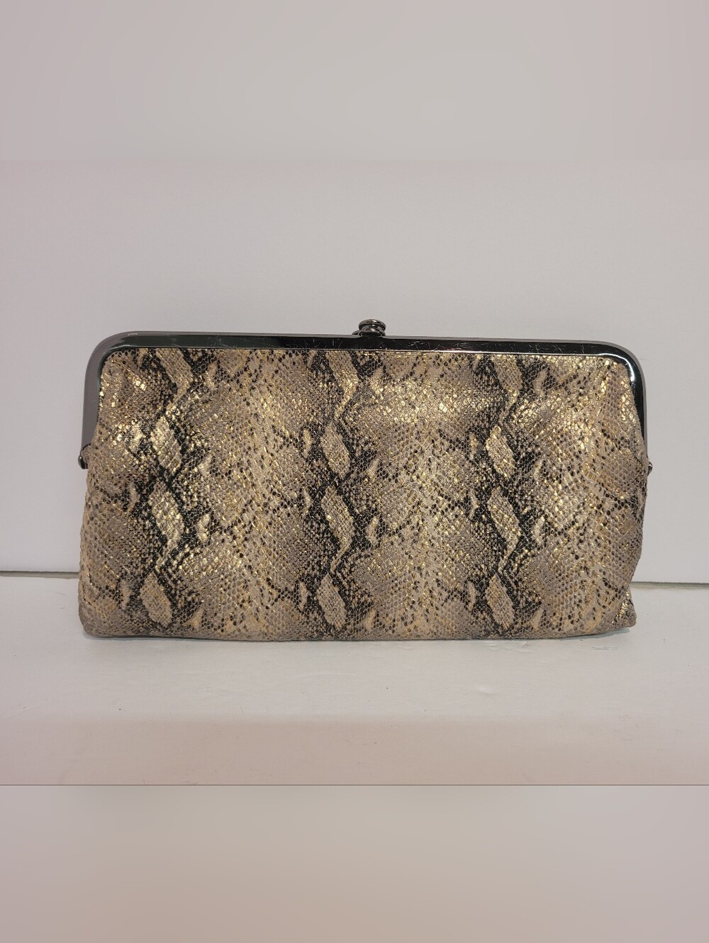 Hobo Gold Snakekin Leather Clutch